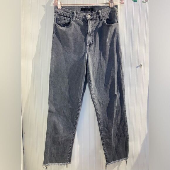 J Brand Women's Black Denim Jeans Sz 29 Raw Hem - Picture 2 of 7